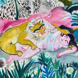 Tunis - Acrylique sur papier ancien - 38 x 27 cm