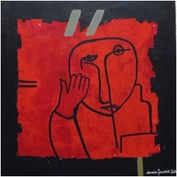 LE REGARDEUR - technique mixte sur toile 100cm x 100cm - 2010 - 2500 € 