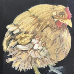 « Cocotte » - Art' gras sur papier aquarelle noir 10x15 cm