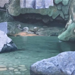 Source de Gorniés - 50x65 Huile, toile lin