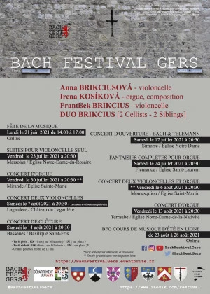 Affiche 6ème BACH FESTIVAL GERS 2021 - CONCERT D'ORGUE / Mirande