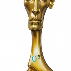 Oscar 3.O³ 3 By 2nyss 2025 - Impression 3D PLA (FDM). Dorure à la feuille d'or. Prototype 7.1 en cours - #2nyss @2nyss 