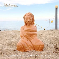 …Mahana… - Sculpture Intuitive en argile rouge