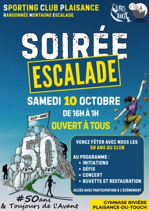 Affiche Le Sporting Club Plaisance Randonnée Montagne Escalade fête ses 50 ans