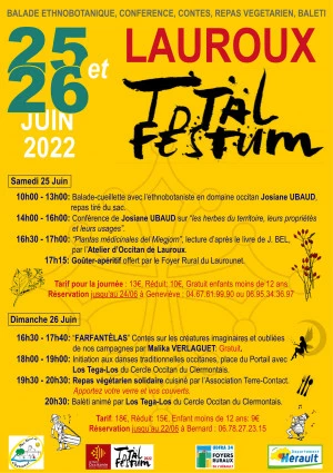 Affiche Total Festum à Lauroux : Plantes du pays, contes et balèti