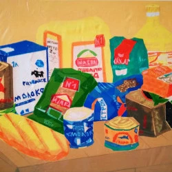 Nature morte. - Ruban adhésif, toile. 90х70 cm. 2020.