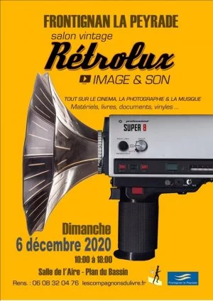 Affiche Salon vintage "Rétrolux" sur l'image & le son (Cinéma, Photographie, Musique)