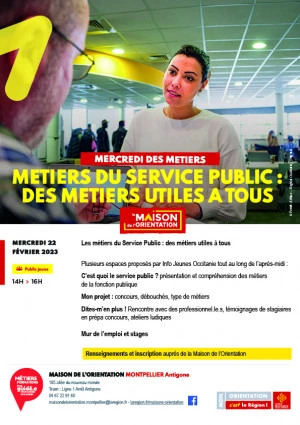 Affiche MERCREDIS DES METIERS - METIERS DU SERVICE PUBLIC : DES METIERS UTILES A TOUS