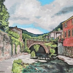 Rennes-les-Bains - Encres aquarelles