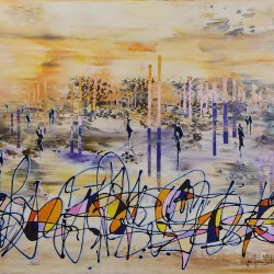 THE PURPLE WAY - Acrylique sur toile, peinture gestuelle et peinture au couteau, 80/100cms THE PURPLE WAY - JHSAVOLDELLI 