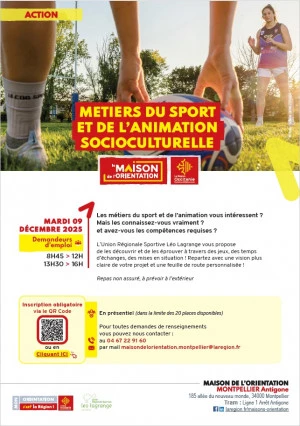 Affiche Métiers du sport et de l'animation socioculturelle