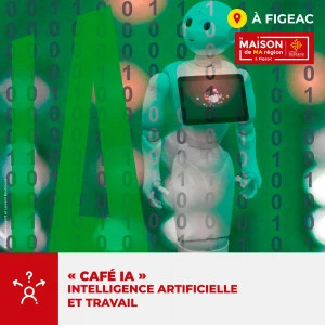 Affiche "Café IA" Intelligence artificielle et travail 