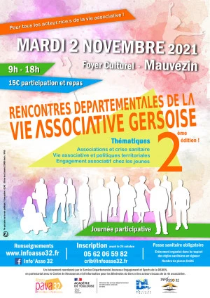 Affiche Rencontres Départementales de la Vie Associative Gersois - 2ème Édition !
