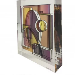 Optique Vision Rouge - Sculpture Verre acrylique 20x25 cm - Tatiana lebedev 