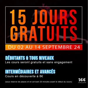 Affiche 15 jours gratuits au 144 Dance Studio