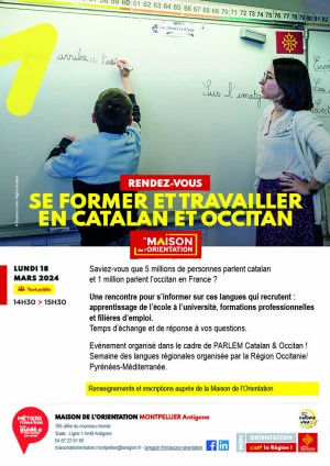 Affiche Se former et travailler en catalan et occitan