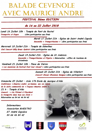 Affiche "Balade Cévenole avec Maurice André"