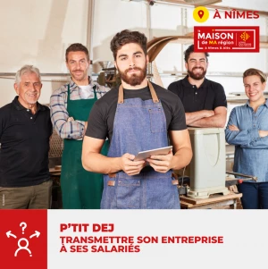 Affiche P'TIT DEJ : Transmettre son entreprise à ses salariés 