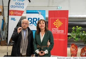  Lancement de la concertation régionale sur l'eau - Carole Delga, présidente de la région Occitanie et l'auteur et membre de l'Académie française Erik Orsenna - lundi 14 novembre 2022
