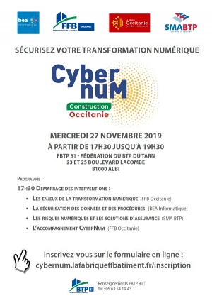 Affiche Réunion Transition Numérique et Cybersécurité - Albi (81)