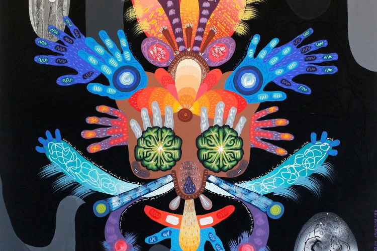 AP N°0904 - AP N°0904, technique mixte sur toile, 100 x 100 cm, année 2020 - photo Yann DUMOGET ADAGP 