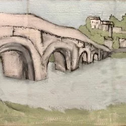Vieux pont - Acrylique sur toile marouflée