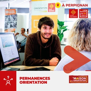 Affiche Permanence Orientation : Prenez rendez-vous avec nos conseiller(e)s de le Maison de l'Orientation pour décider de votre avenir professionnel