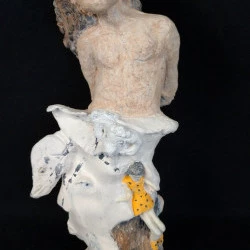 série personnage long / pêcheur - modelage terre/ 26 cm / 2020 - moi-même 