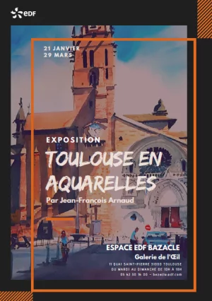 Affiche Toulouse en Aquarelles