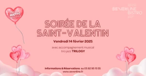 Affiche Célébrez la Saint-Valentin au Sevenline Aparthotel à Toulouse : Un dîner romantique dans un cadre enchanteur