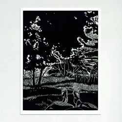 La sieste - Xylogravure - Lucile Moreau 