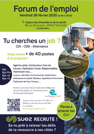 Affiche Forum de l'emploi Suez à Toulouse