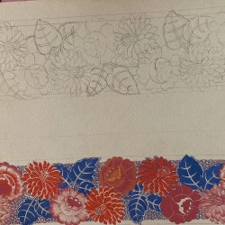 étude de fleurs - Gouache