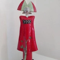 Femme eventail - Raku