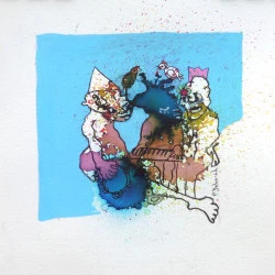 Métissage #49 - Technique mixte sur papier, 25 x 25 cm