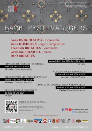 Affiche 9ème Bach Festival Gers 2024 - Concert pour violoncelle et piano