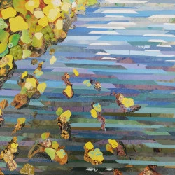 les flotteurs - collage de prospectus sur toile