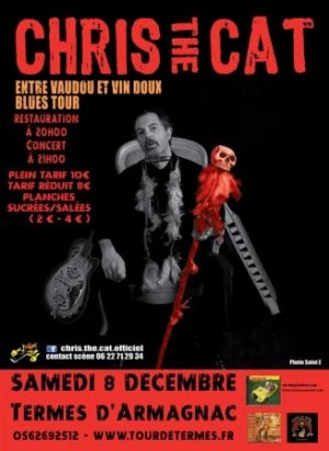 Affiche Soirée musicale Chris The Cat - Blues Tour