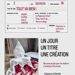  Tout va bien, 2026 - Plâtre, papier, carton, peinture - Série Laboratoire de création sous contrainte — Jour 1