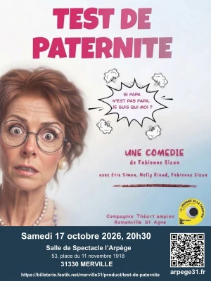 Affiche "TEST DE PATERNITE", une Pièce de théâtre drôle et pleine de rebondissements