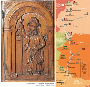Affiche Saint Jacques de Compostelle, sous le signe du coq
