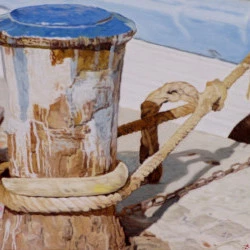 Bite d'amarrage - huile sur toile 100X81 cm