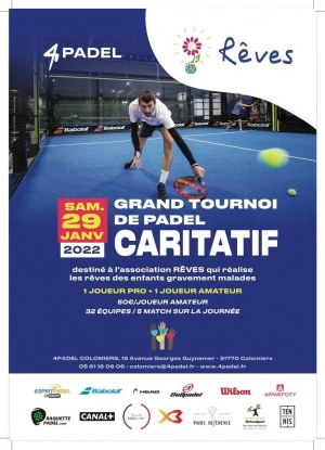 Affiche Tournoi de padel caritatif pour l'association rêves 