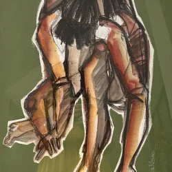 Nu - Acrylique sur papier