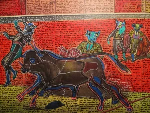 Affiche Exposition Le taureau aux sabots de papier de Serge Pey