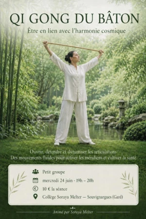 Affiche Stage de Qi Gong — Du Bâton, avec Soraya Melter