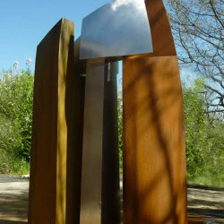 Clivage fractal 4 - acier cor-ten acier inoxydable h 2m80 - Jean suzanne 