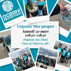 Affiche Nettoyage de plage : urgence mer propre