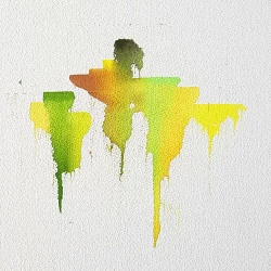 Dernières traces - Aquarelle, L 40 x H 40 cm