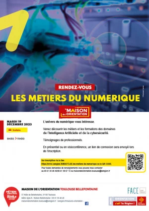 Affiche Les métiers du numérique : Intelligence Artificielle et cybersécurité (Public jeune)